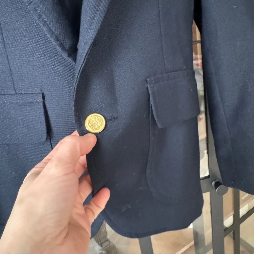 Vintage Christian Dior blazer suit jacket boys navy formal blacktie gold buttons